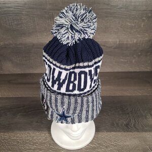 Dallas Cowboys Hat Adult One Size Blue Football New Era Beanie Fleece Lined